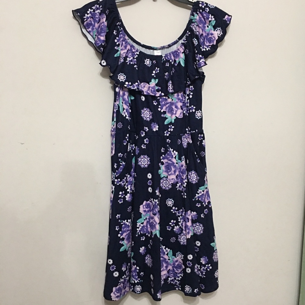 Justice dress with ruffle neckline and pockets NWT